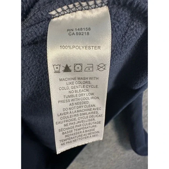 Pendleton Mens XL Navy Blue Fleece Henley Hoodie Pullover Kangaroo Pocket XL